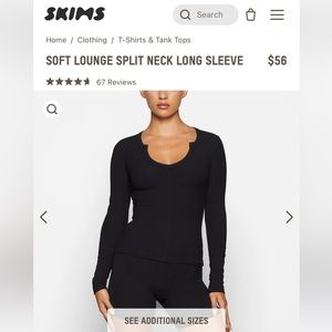 SKIMS Soft Lounge Split Neck Long Sleeve